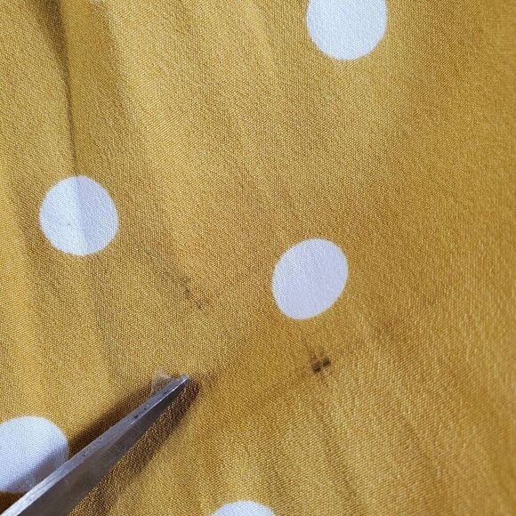 Hint Of Blush Dress Womens Large Yellow Polka Dot Tie Off Shoulder - Picture 2 of 10